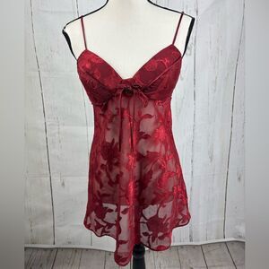 Seductive Wear by Cinema Exoile Red Burgundy Lace Chemise Lingerie